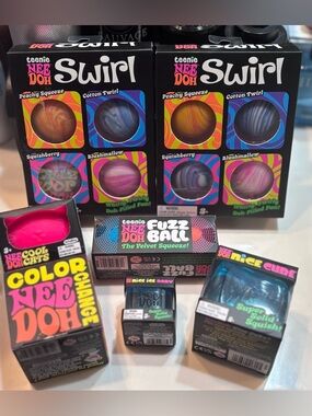 NEEDOH cool cat, fuzzball, swirl (4) pack, nice ice baby, nice cube, cc ball